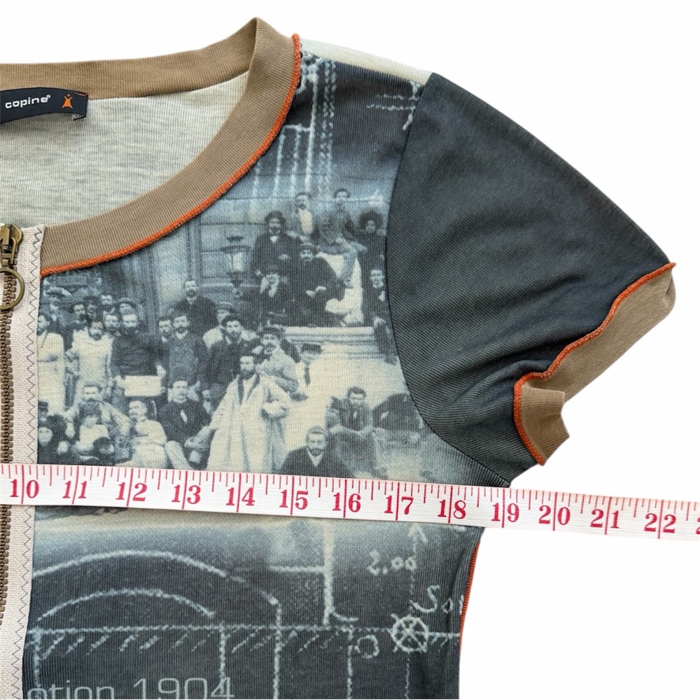 Vintage Cop Copine Graphic “Beaux Arts” Zipper Top Y2K - Picture 4 of 7